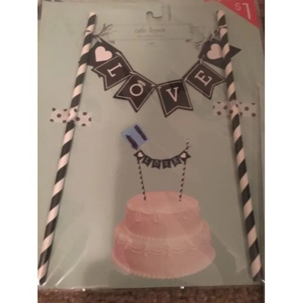 9 Pc Cake Banner Toppers with Bonus 8 Count Hello Holiday Note Cards